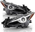 LED Tube Projector Headlights Headlamps Assembly Pair S76032