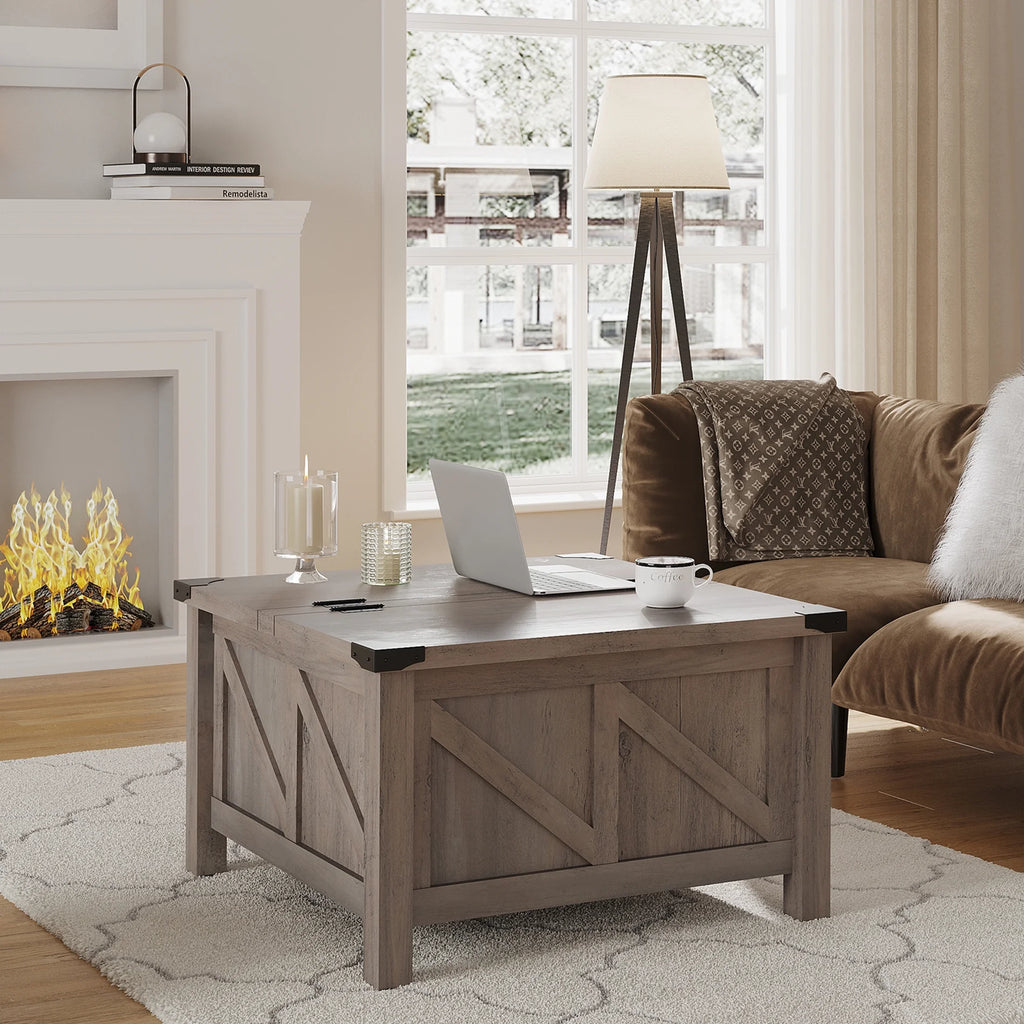 Grey Square Wood Lift-Top Coffee Table H1760