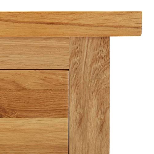 Solid Oak Wood Wardrobe with Hanging Rail and Drawers P40239