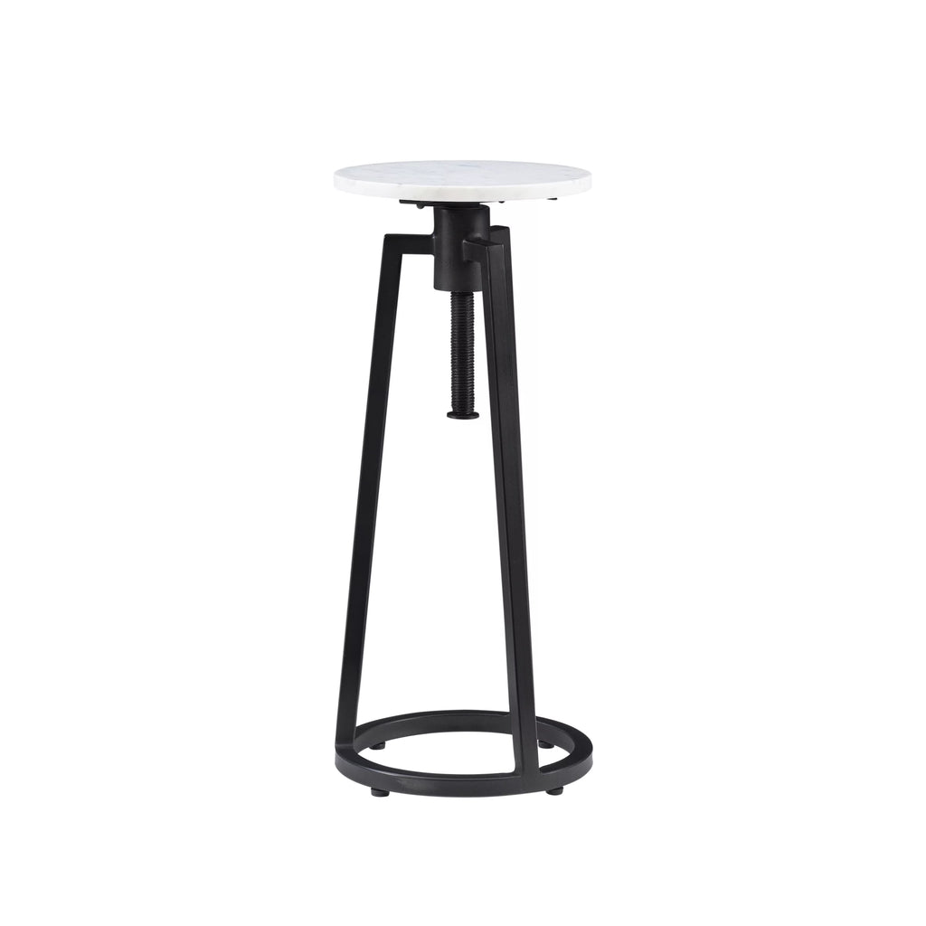 Black/White Marble Round Adjustable Height Drink Table J67196