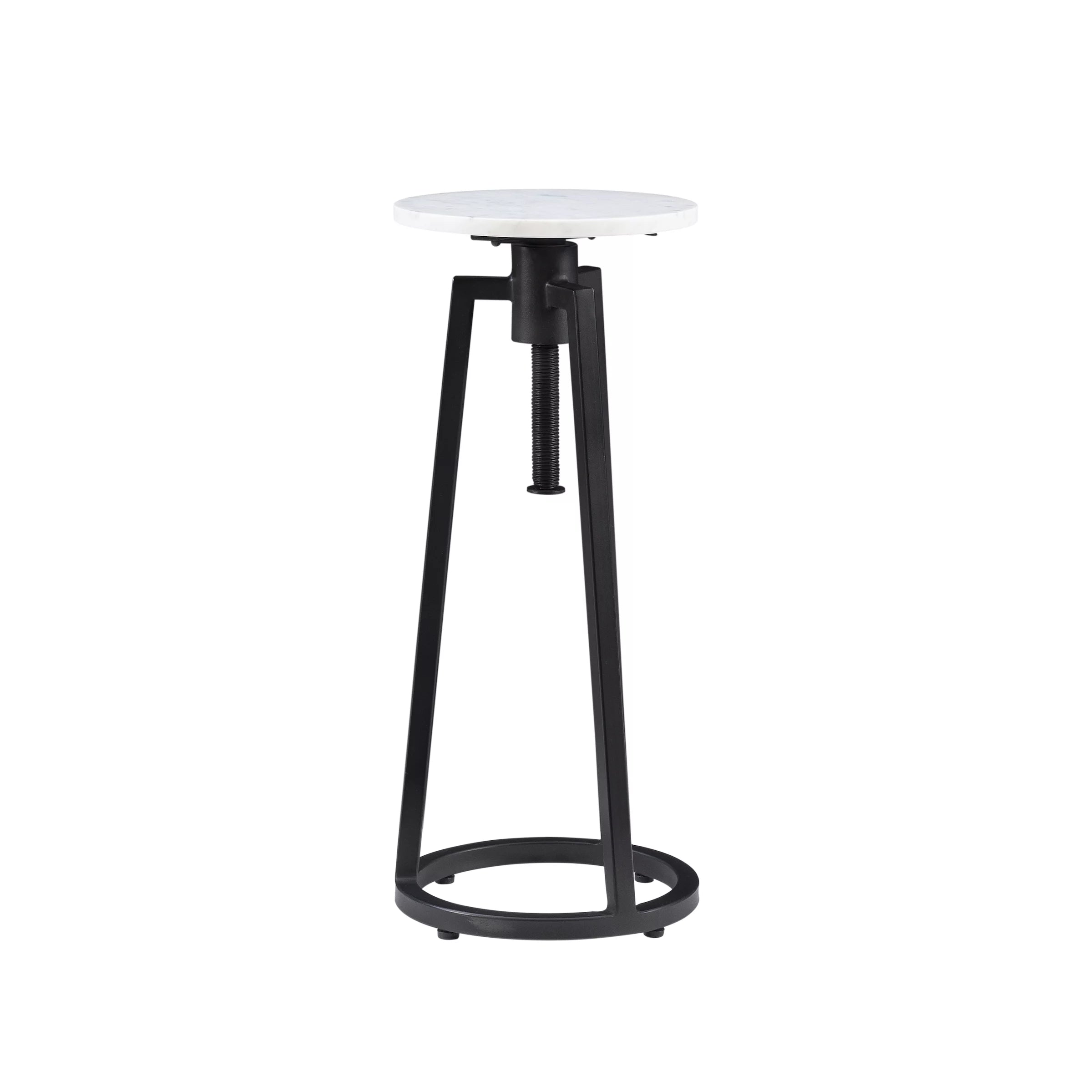 Black/White Marble Round Adjustable Height Drink Table J67196
