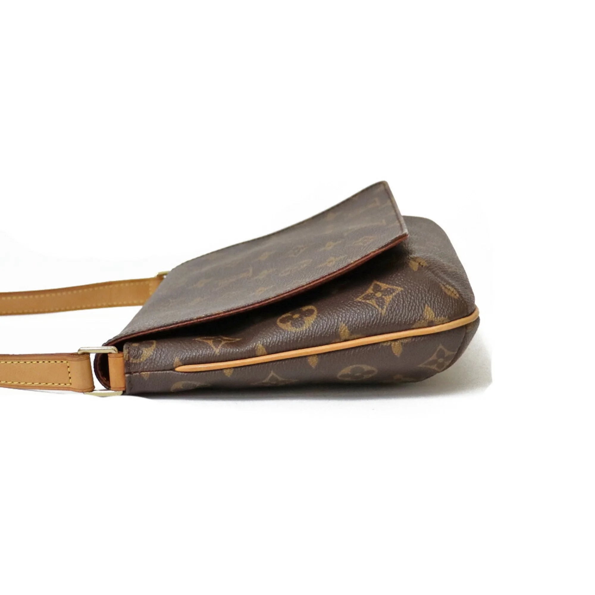 Pre-Owned Brown Canvas Shoulder Bag Q759