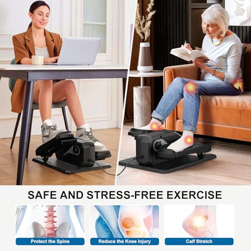 Under Desk Elliptical Machine 5 Modes 12 Speeds Low Impact Mini Electric Leg Exerciser with Non-Slip Mat V941299