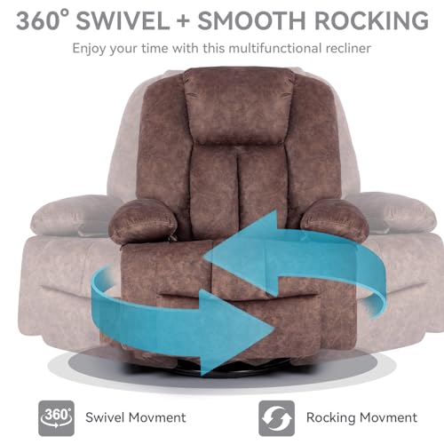 360 Degree Swivel Recliner Chair with Heated Massage A76605