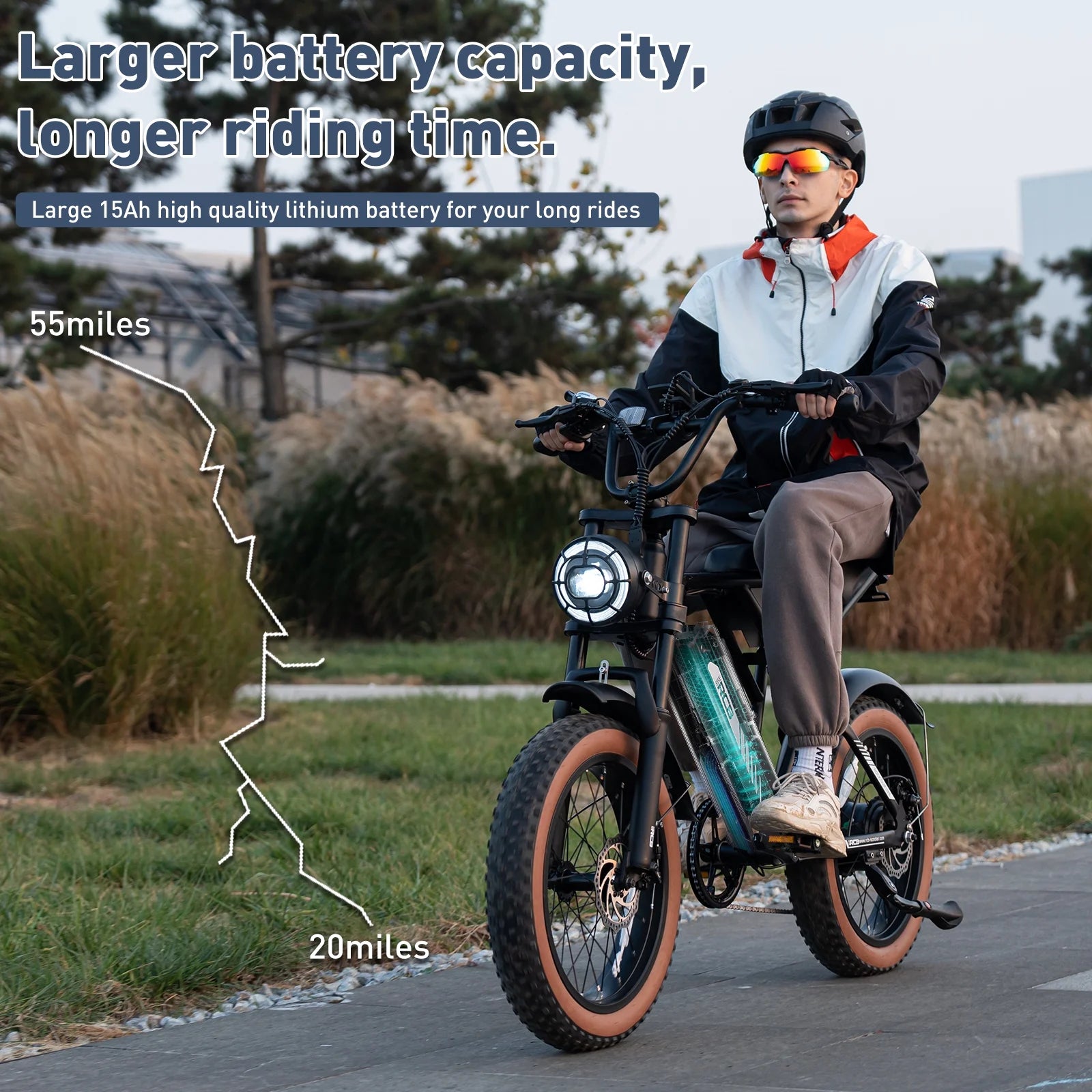 Black 20" 4.0 Fat Tire Electric Bike with 48V 15Ah Battery O791435
