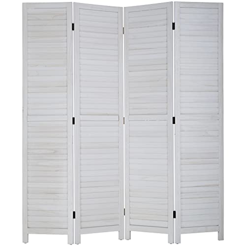 White 6 Panel Wood Room Divider G8406