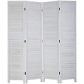 White 6 Panel Wood Room Divider G8406
