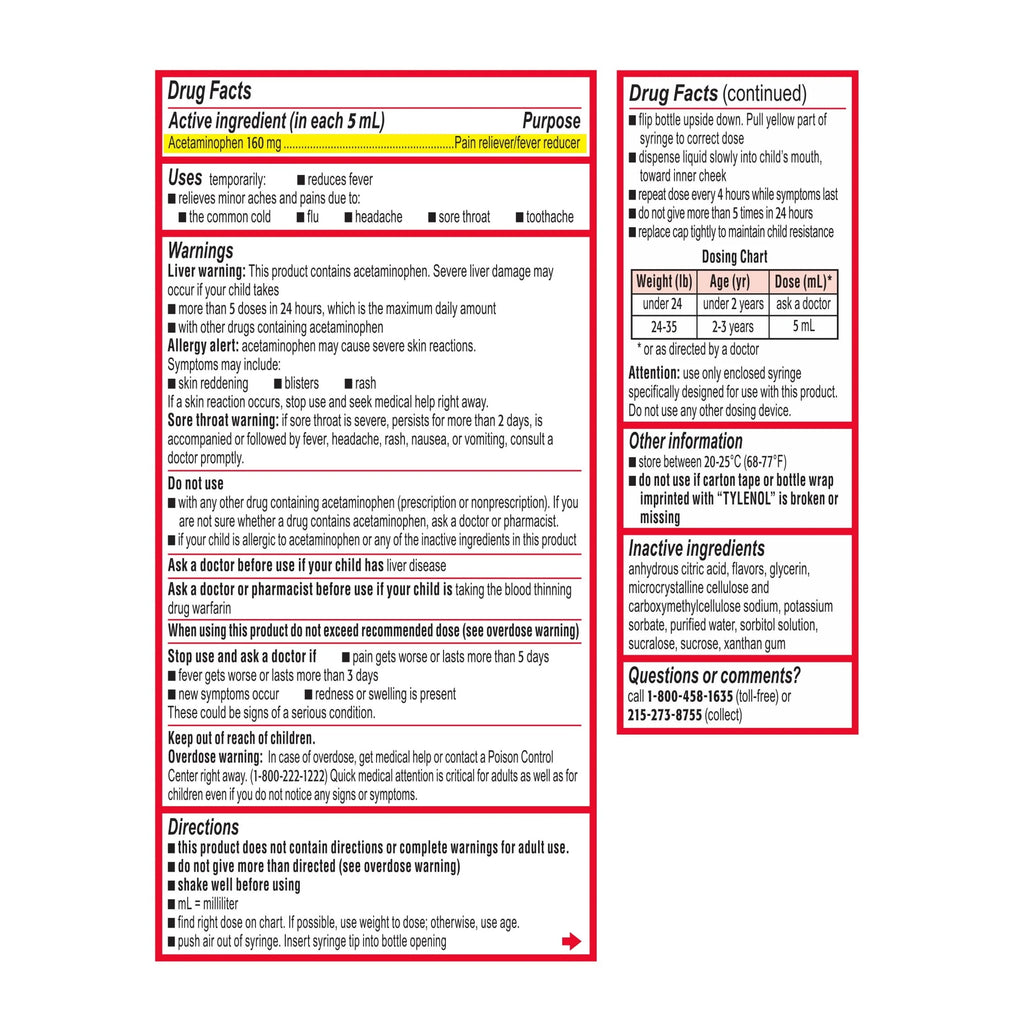 Dye-Free Acetaminophen Medicine, 1 fl. oz Q80273