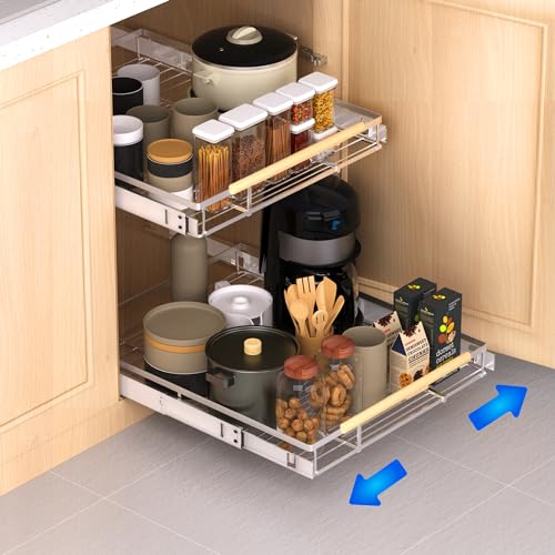 2 Pack Expandable Slide Out Drawer Cabinet Organizer S615713