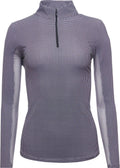 Black/White Long Sleeve Zip Mock Top E695