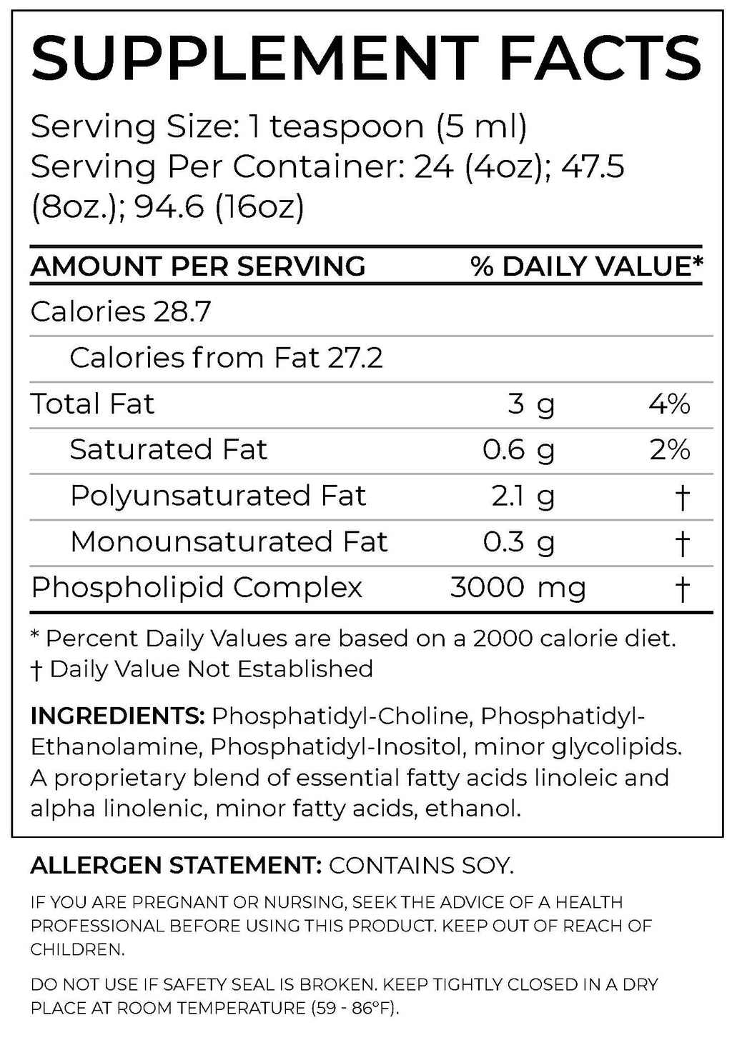 8 fl. oz. Phosphatidylcholine Supplement K666