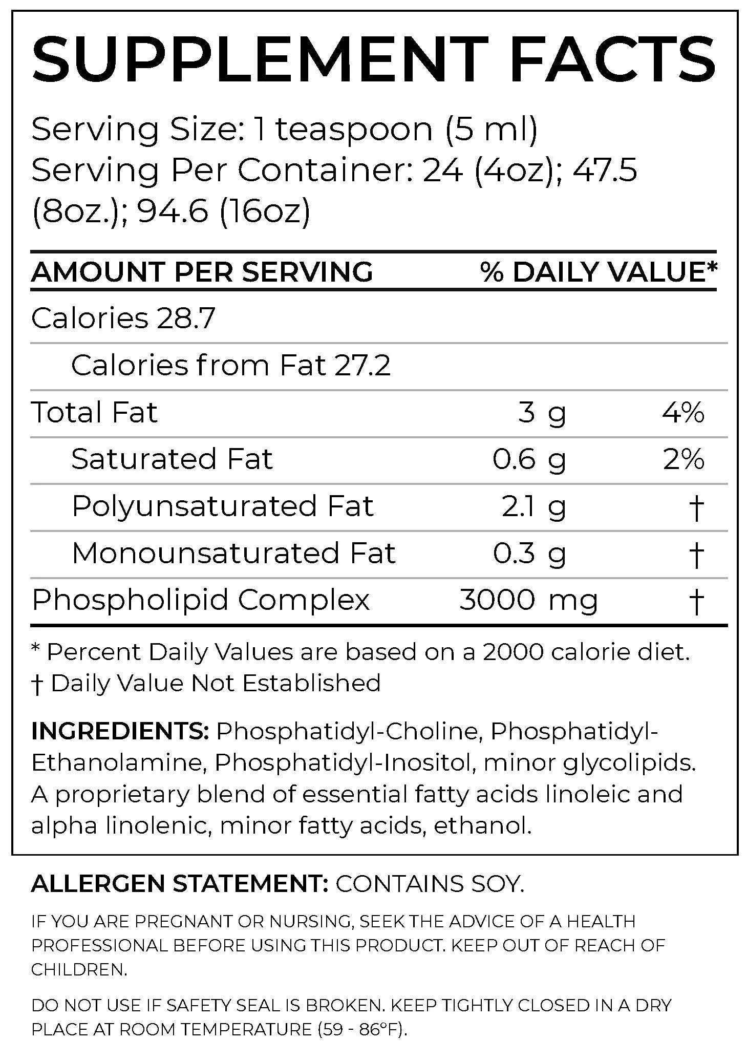 8 fl. oz. Phosphatidylcholine Supplement K666