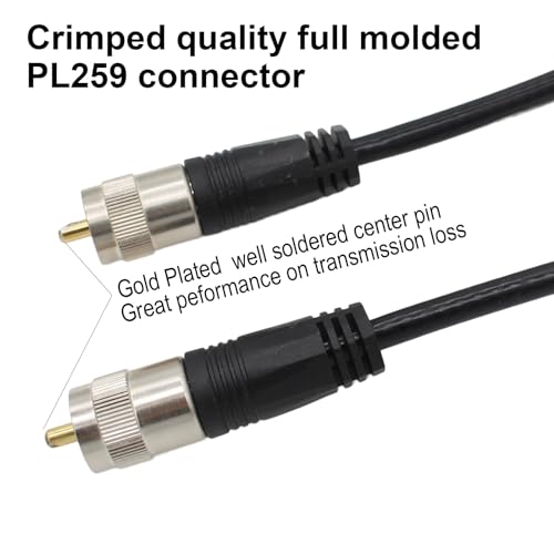 RG8X Coaxial Cable 100ft UHF PL259 Male to Male U848