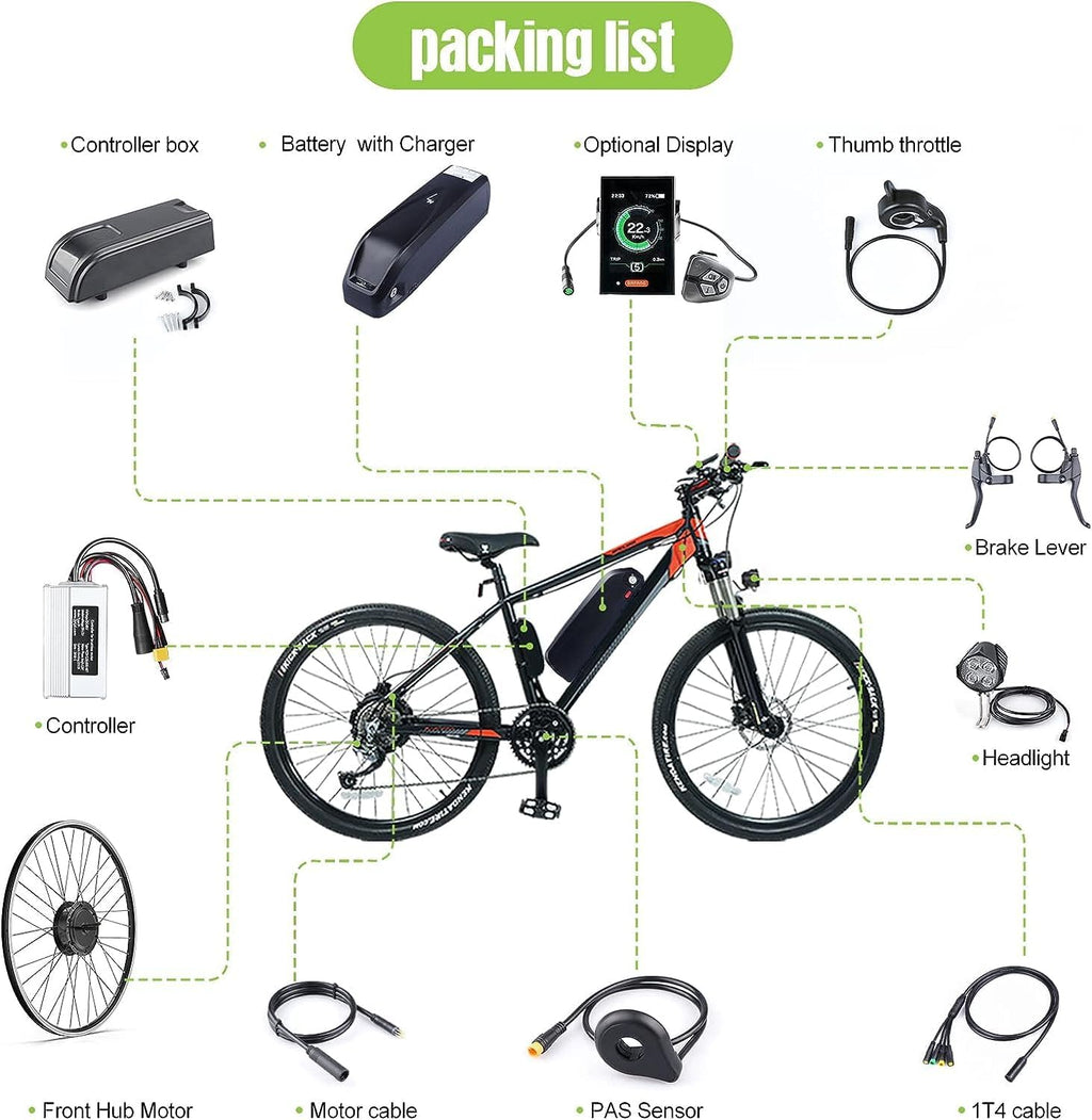 48V 500W Front Hub Motor Electric Bike Conversion Kit for 26 inch Wheel with LCD Display K751