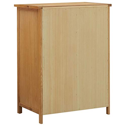 Solid Oak Wood Wardrobe with Hanging Rail and Drawers P40239