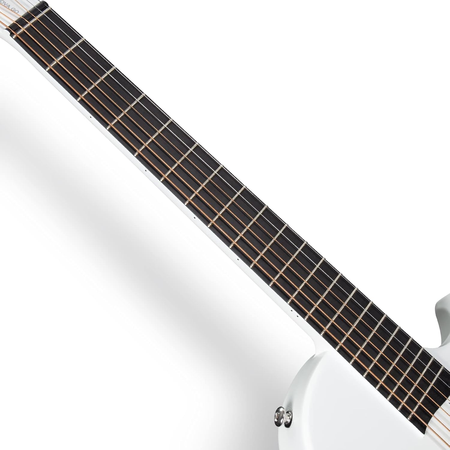 Carbon Fiber Acoustic Electric Guitar 35 Inch Starter Bundle Kit (White) X653851