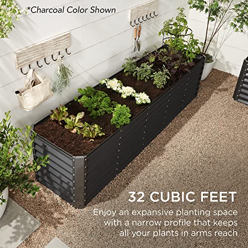 Gray 8x4x2ft Outdoor Metal Raised Garden Bed H62011