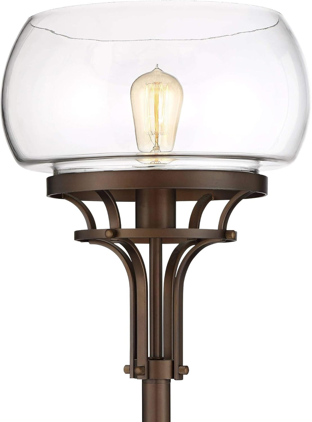 Oil Rubbed Bronze Clear Glass Floor Lamp Torchiere 72.5" Tall V479