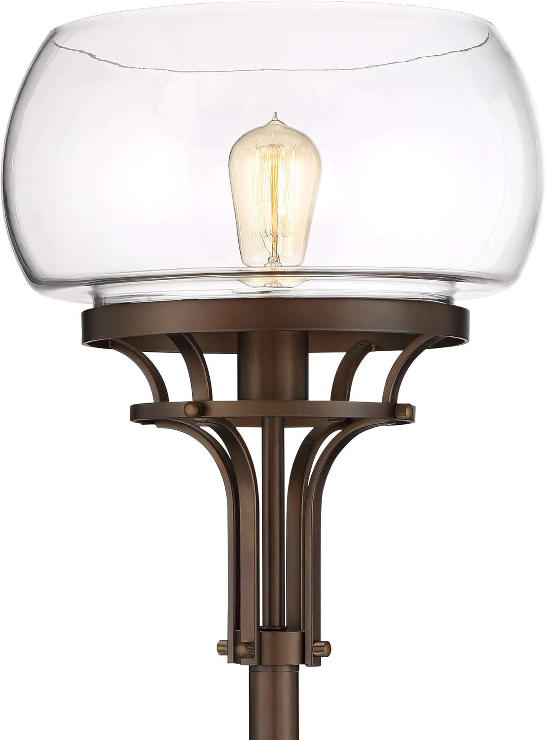 Oil Rubbed Bronze Clear Glass Floor Lamp Torchiere 72.5" Tall V479