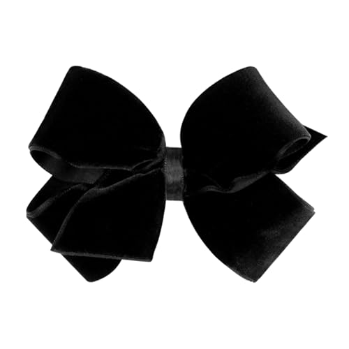Classic Velvet Hair Bow on No-Slip Hair Clip, Satin Lining, Mini, Cardinal X30171