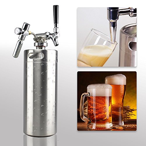 Stainless Steel Mini Keg Dispenser Portable Kegerator Kit (128oz) U323