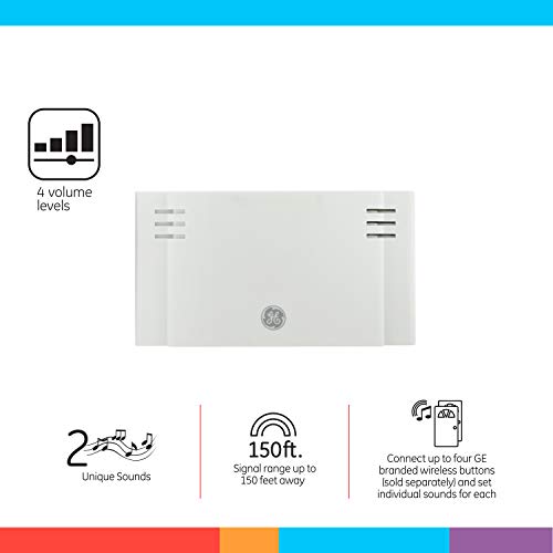 White Wireless Doorbell Kit with 2 Push Buttons and 8 Melodies H113