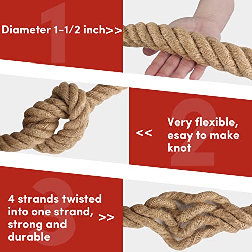 Natural Hemp Rope 1 in x 50 feet E7732