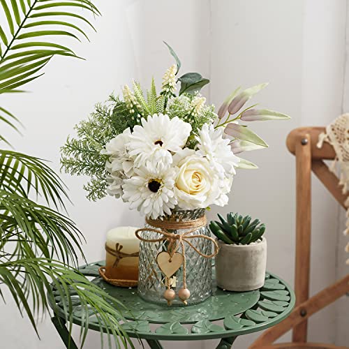 Artificial Flowers with Vase, Faux Silk Flowers Arrangement S322648