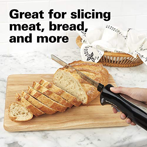 Black Electric Carving Knife with Storage Case and Serving Fork H101259