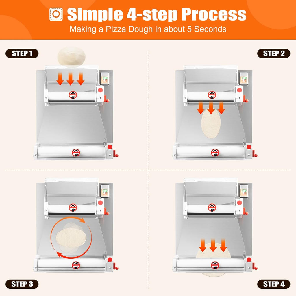 4-15 Inch Automatic Commercial Electric Pizza Dough Sheeter Machine V7425