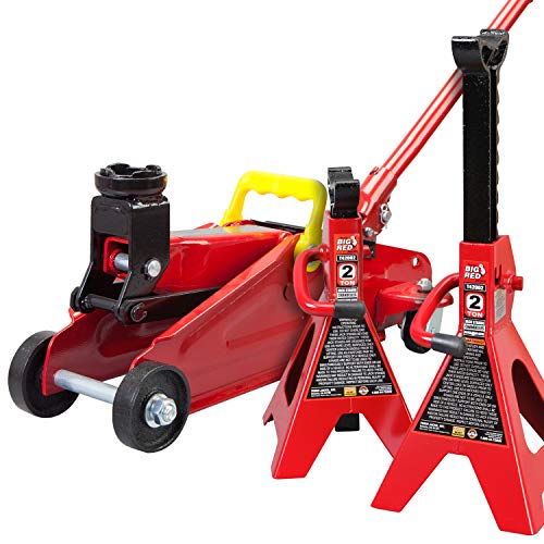 2 Ton Hydraulic Trolley Floor Jack with 2 Jack Stands V631