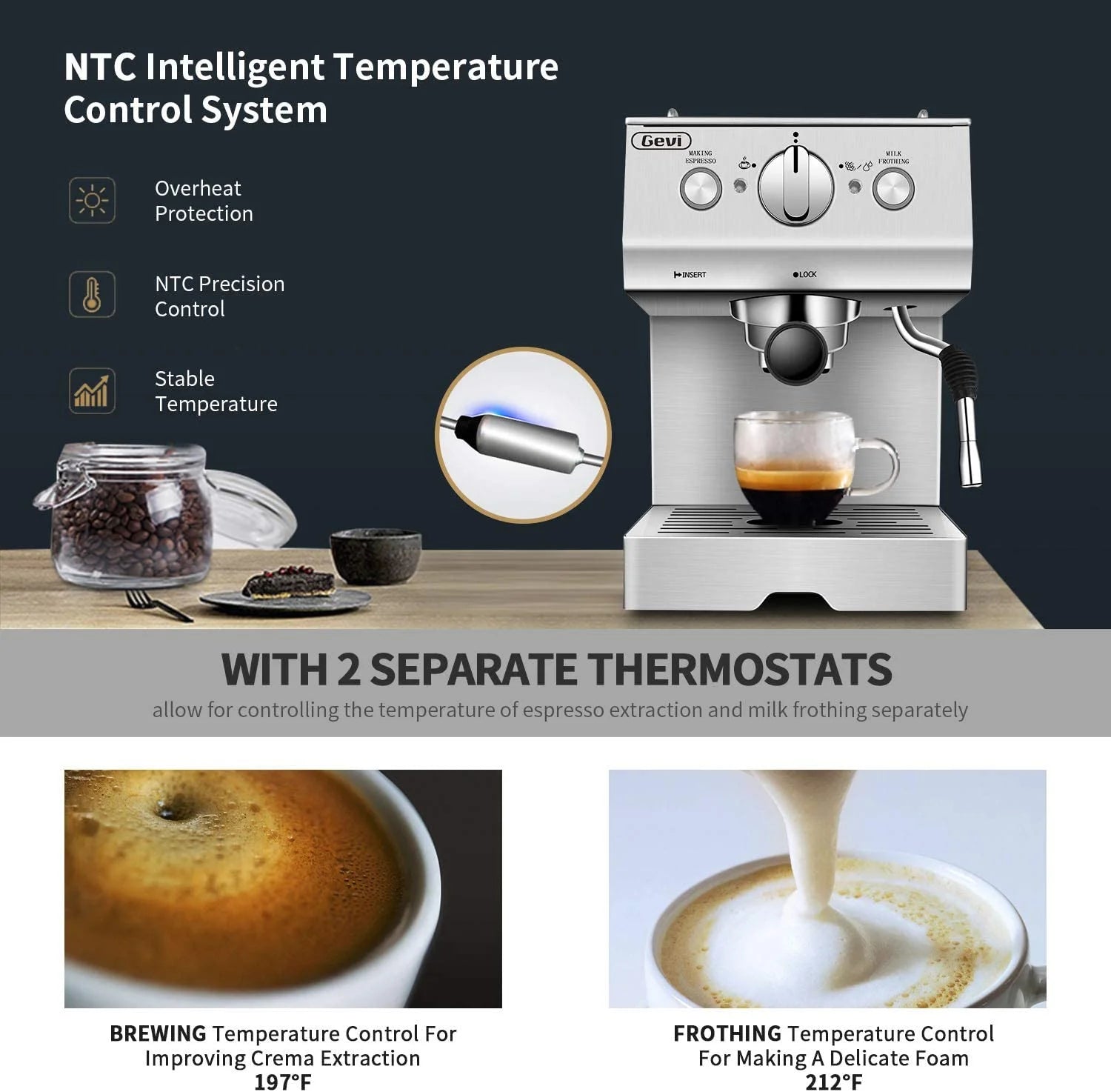 Silver Stainless Steel 15 Bar Espresso Machine I567545