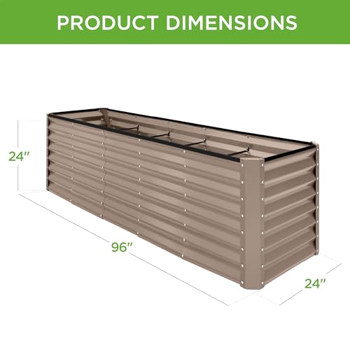 Gray 8x4x2ft Outdoor Metal Raised Garden Bed H62011