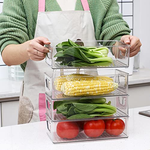 2 Pack Clear Plastic Stackable Storage Bin C98172