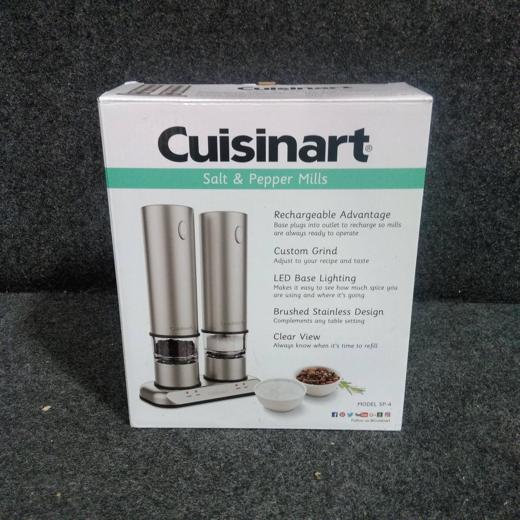 Brushed Stainless Steel Electric Salt and Pepper Mill Set C36644