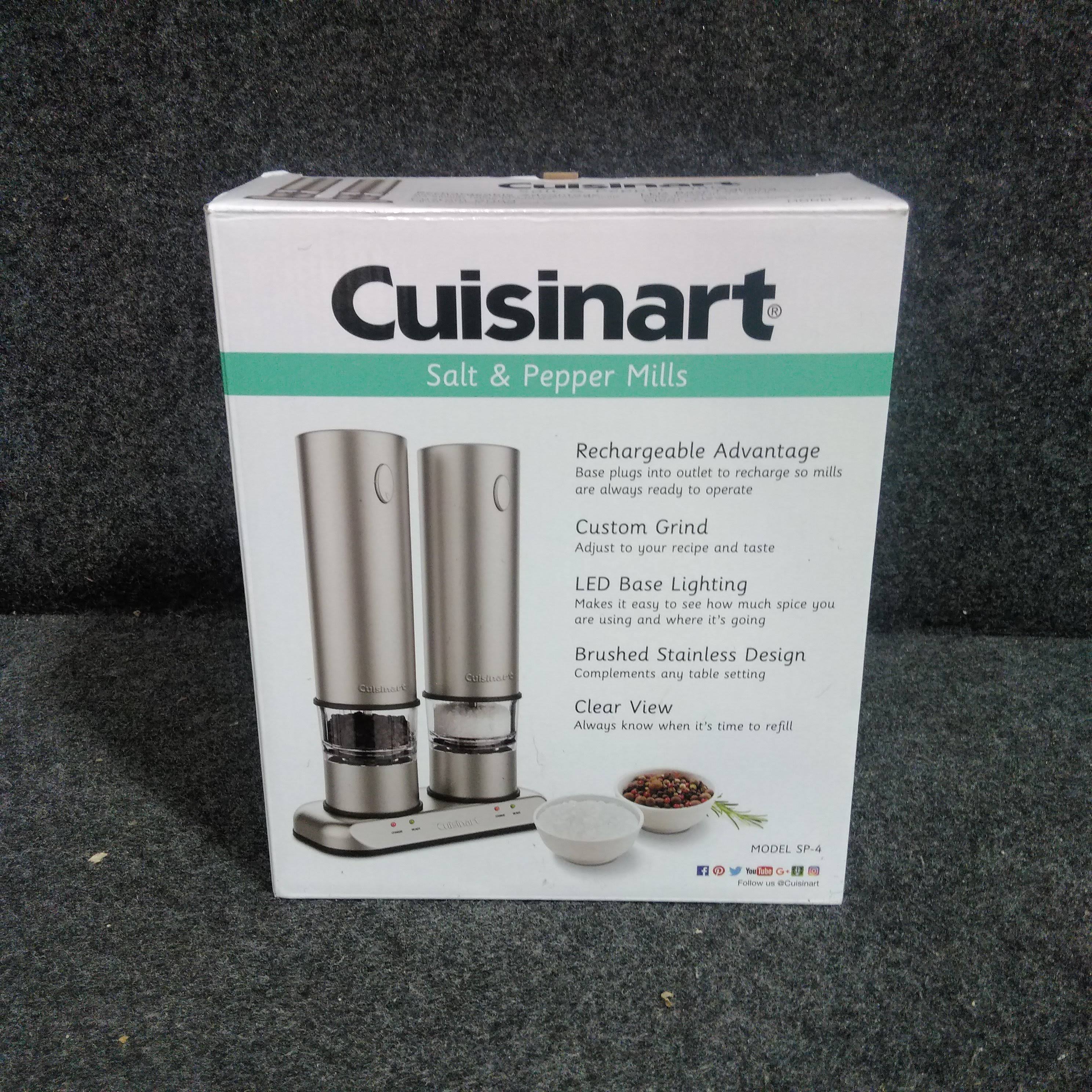 Brushed Stainless Steel Electric Salt and Pepper Mill Set C36644