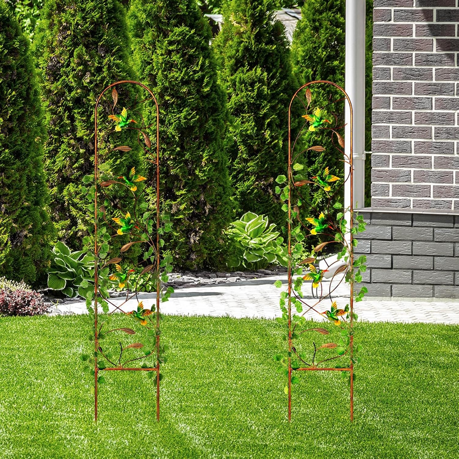 2 Pack 60 Inch High Metal Garden Trellis for Climbing Plants O957