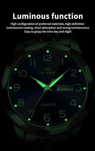 Stainless Steel Analog Quartz Date Luminous Wrist Watch G8072