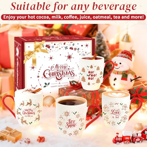 Set of 4 12 oz Ceramic Coffee Mugs J657772