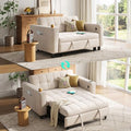 Green Corduroy 3-in-1 Convertible Sofa Bed D19384