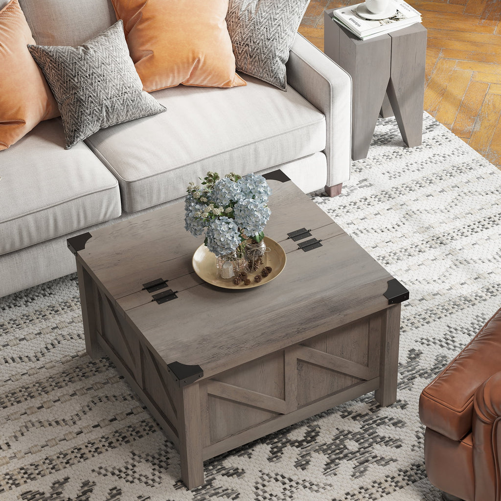 Grey Square Wood Lift-Top Coffee Table H1760