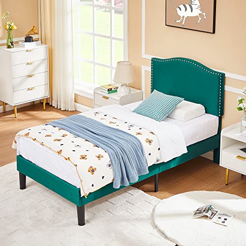 Pink Twin Upholstered Bed Frame Q974731
