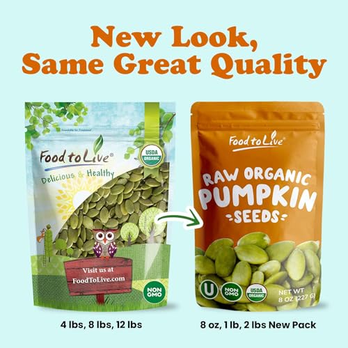Organic Raw Pepitas, 12 Ounces — Pumpkin Seed Kernels, Unsalted, No Shell E6079