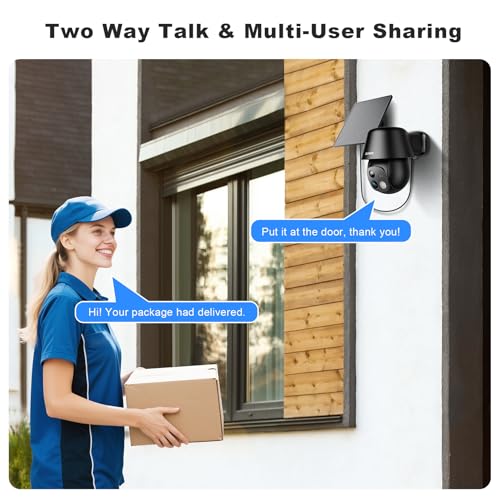 2K Pan/Tilt 360° View Solar/Battery Powered WiFi Security Cameras B632