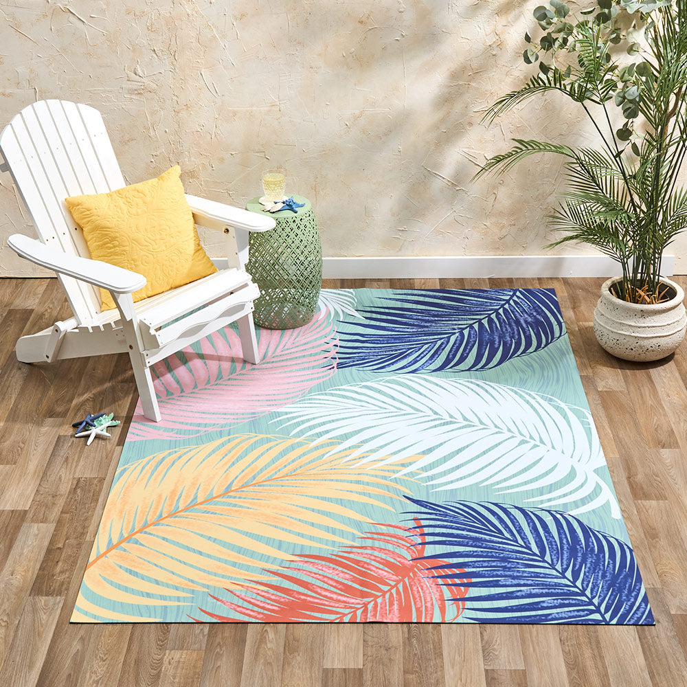 Indoor/Outdoor Coastal Print Accent Rug or Runner
