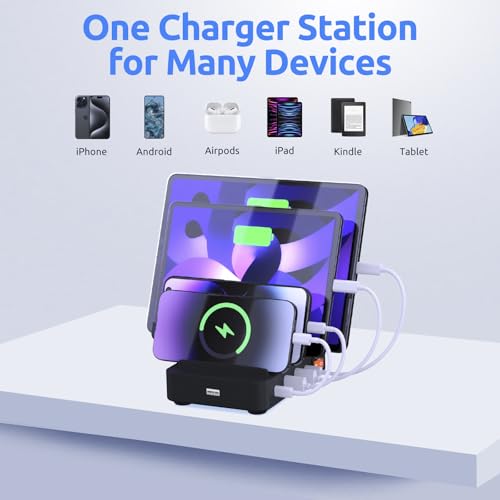 Black 4-Port Charging Station F703
