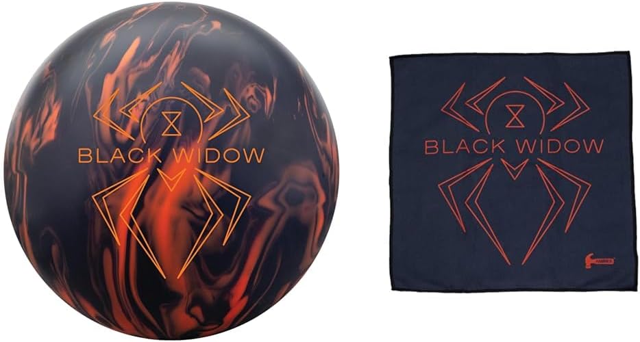 Hammer Black Widow 3.0 Bowling Ball 12lbs Micro Suede Towel Bundle A562745