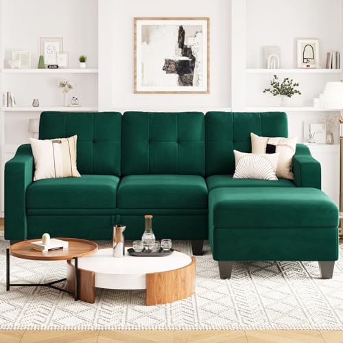 Blue Velvet L Shaped Sectional Sofa with Storage R244518