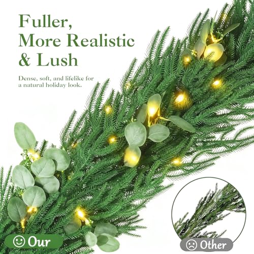 2 Pack 9FT Artificial Pre-lit Christmas Garland with Lights B565338