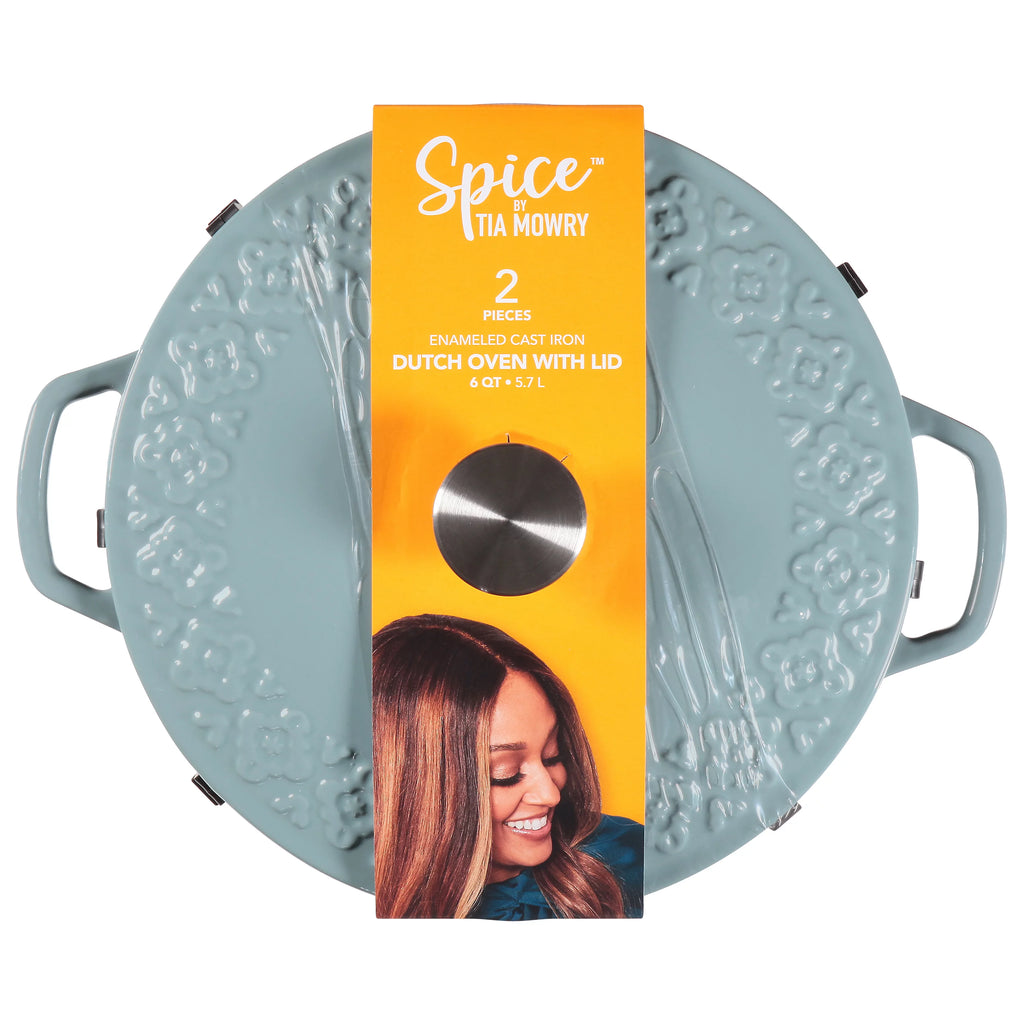 6-Quart Aqua Blue Cast Iron Dutch Oven J54930